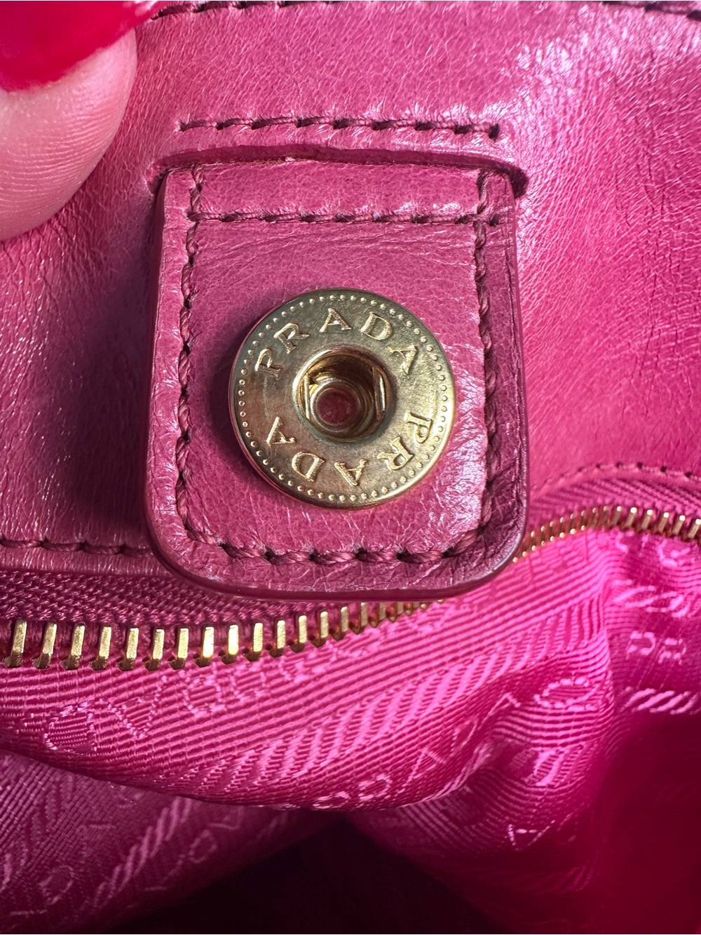 Prada Bright Fuchsia Leather Shoulder Tote - Picture 12 of 16